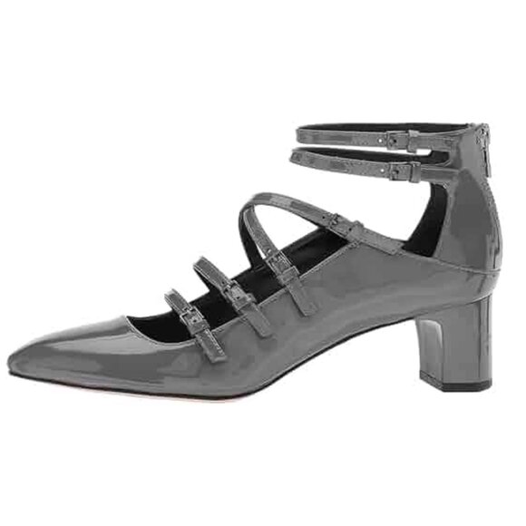 Calvin Klein Madlenka Patent Closed Toe Ankle Strap Classic Pumps, Size 7.5 - Picture 1 of 13